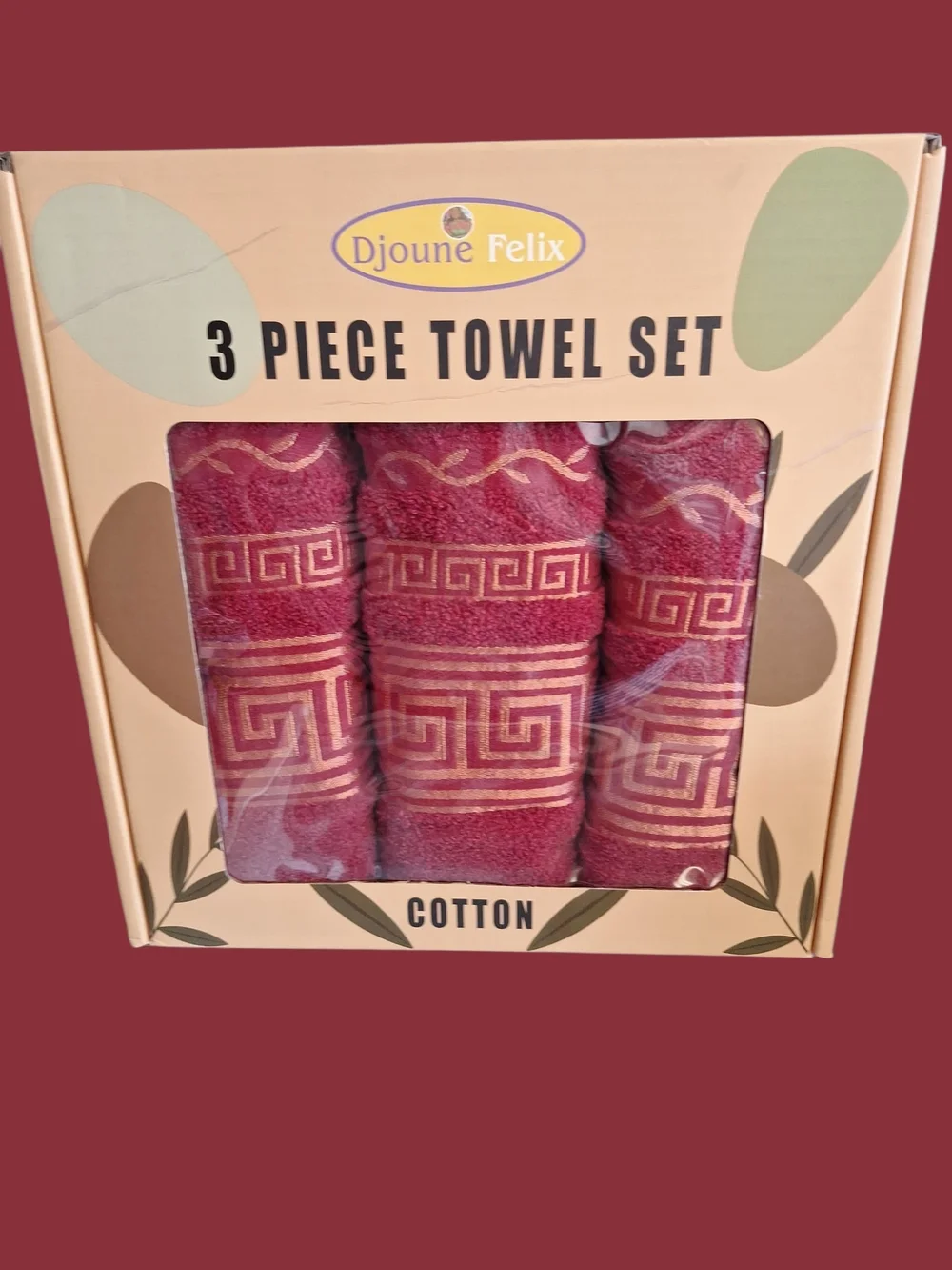 Yellow Cotton 3-Piece Towel Set